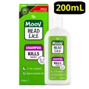 MOOV Head Lice Shampoo 200mL 2-in-1 Kills Head Lice Nits Eggs & Cleans Ego