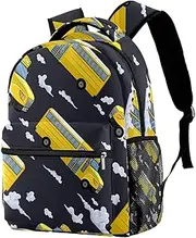 [Generic] School Bus(5) Backpack Students Shoulder Bags Travel Bag College School Tote Backpacks for Women Men Kids Teen Girls Boys