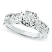 Previously Owned - Celebration Lux« 1.5 CT. T.W. Natural Diamond Engagement Ring in Solid 18K White Gold (I/SI2)