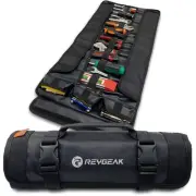 25 Pocket Tool Roll Organizers,1680D PVC Wrench Tool Roll up Bag,Heavy Duty R...