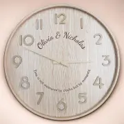 Large 53cm Personalised Wooden Wall Clock