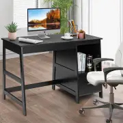 CostwayBlack Computer Laptop Workstation Drawers Shelf with Spacious Room for Office