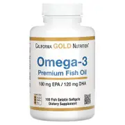 California Gold Nutrition, Omega-3 Premium Fish Oil, 100 Fish Gelatin Softgels (1,100 mg per Softgel)