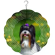 Biewer Terrier Dog Breed Wind Spinner, yard decoration, dog wind spinner
