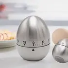 Stainless Steel Cooking Timer Egg Shape Mechanical Visual Countdown Kitchen