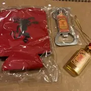 Fireball Whiskey Mini-Bottle Ornament Church Key Opener/Keychain Koozie NEW