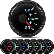 ARTILAURA Trim Gauge Meter 0-190ohms 7 Color UP-DN in Outboard Engine 52mm 2-1/6"for Yacht Boat Marine（Black）