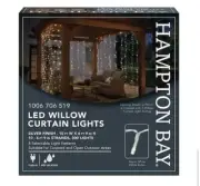 Hampton Bay 10 ft. Outdoor/Indoor LED 10 Strand Willow Curtain String Light Set