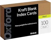 Oxford Kraft Index Cards, 100 Pack, 3x5 Index Cards, Thick, Premium Paper for Gifts, Crafts, Parties, Flash Cards, Brown, Blank on Both Sides (63505)