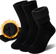 [AMENLAN] Women Heated Socks Ski Winter Thermal Hiking Snowboarding Thick Boot Insulated Socks 3 Pairs