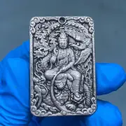 34g Aletai iron meteorite thin slice Carving Guanyin Bodhisattva