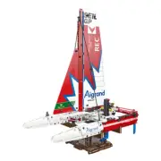 Bricks Toy F50 Hydrofoil Catamaran Sailboat Model Building Block Particle Kids A