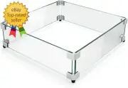 15" X 15" X 6" Fire Pit Glass Wind Guard, Tempered Glass Firepit Table Shield, T