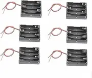SWOOMEY 6Pcs Battery Holder Case Box with Off Switch and Wire Leads Black for Monolithic Systems and Mobile Robots Easy to Use Spring Clip Design