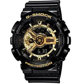 卡西歐限量G-SHOCK 前衛重機型裝置粗曠雙顯運動錶-限量版黑金剛_55mm 型號：GA-110GB-1ADR