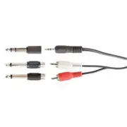 AMS RCK1 06.5 Ft 6.3 Stereo To 2 Rca Jack Cable Kit
