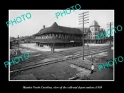 OLD POSTCARD SIZE PHOTO OF HAMLET NORTH CAROLINA THE RAILROAD DEPOT c1910