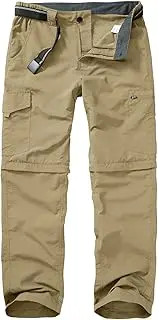 [mosingle] Walking Hiking Trousers Mens, Safari Zip Off Lightweight Quick Dry Convertible Travel Fishing Cargo Breathable Outdoor Pants