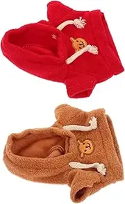 KOMBIUDA Cute Bear Doll Costumes Plush Hoodies 2 Pack Stuffed Animal Dress up Made of Soft Material for Boys and Girls