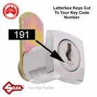 Lost Your Mailbox Keys? Keys Made- Cut To Code Number-FREE POSTAGE