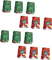 KOMBIUDA 12pcs Christmas Bags Party Candy Storage Pouches Reusable Xmas Storage Candy Wrapping Bags Lc001 Christmas Theme Decorative Sulies