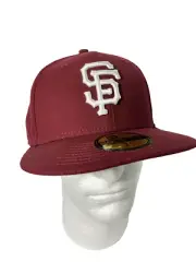 New Era 59Fifty Hat MLB Basic San Francisco Giants Fit Cap Size 7 1/2 Burgundy