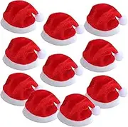 Pack of 10 Mini Santa Hats for Champagne Flute Glasses Festive Decoration