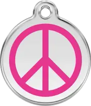 Steel Red Dingo Peace ID Dog Tag Black Purple Blue Green Yellow Orange Red Pink