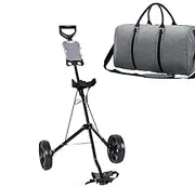 Golf Bag Push Cart, Folding Golf Sliders | 2 Wheel Foldable Iron Golf Cart Bag | Portable Lightweight Outdoor Sports Accessories, Lightweight Display Stand Cover for Asphalt