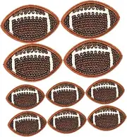 SHINEOFI 10pcs Iron Sequin Rugby Patches for Clothing Easy DIY Embroidered Applique for Hats Jeans and Jackets for Sports Fans and Creative Decoration