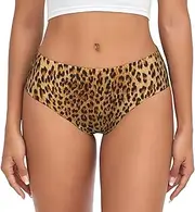 [SAAKE] Leopard Print Print Women's Briefs XS S M L XL XXL 3XL 4XL Plus Size Briefs Bikini Ladies Underpants, Black, Medium