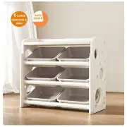 Kids Toy Box Bookshelf bookcase 6 Bins Display Shelf Storage Child Rack Drawer