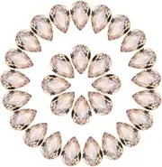 uxcell 48 Pcs 3D Teardrop Rhinestones Diamond Nail Charm Crystal Pointback K9 Glass Rhinestones Crystal Gems for Jewelry Making, Craft, 8x12mm, Light Gold