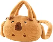 [MEZHEN] Capybara Shoulder Bag Handbag Capybara Bag Plush Crossbody Bag Girls Bags Birthday Chain Bag Holiday Travel Purse Children, brown