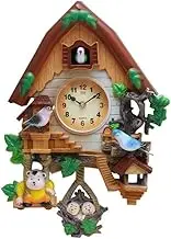 Wall Clock Voice Activated Cuckoo Clock Wall Decor Children's Room Bedroom Watch Cartoon Bird Home Decor for Bedroom/Living Room (Color : 40X28CM, Size : 12 inch)