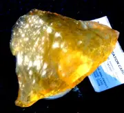 Libyan Desert Glass Meteorite Tektite impact specimen( 1077 crt)Dimples yellow A