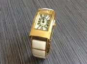 Donna Vivian Women's Bangle Cuff Watch a Rectangle Pearl White Dial Vintage New!