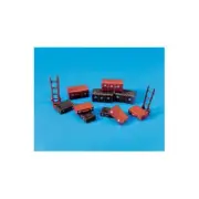 Peco 5062 HO-Scale Trunks, Suitcases & Trolly Sack Trucks (12 pieces) Hand Truck