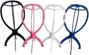 VINTORKY 6Pcs Folding Wig Hanger Stand for Display and Storage Durable Plastic Support for Wigs and Hats Random Color for Professional and Home Use Random Color