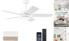 Ceiling Fans with Lights - 42" Low Profile Ceiling Fan Lights with 5 42IN White