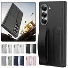 For Samsung Galaxy Z Fold 6 Wristband Stand Hinge Phone Case w/ Screen Protector