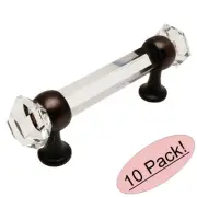 *10 Pack* Cosmas 6393ORB-C Oil Rubbed Bronze with Clear Glass Cabinet Pull
