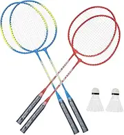 YARNOW 1Set Outdoor Badminton for Adults Lightweight Badminton Rackets with Shuttlecocks for Family Fun and Skill Development
