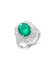 Bloomingdale's Fine Collection Emerald & Diamond Ring in 18K White Gold