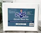My Pillow Split King White 250 Thread Count Percale Cotton 5 Piece Sheet Set