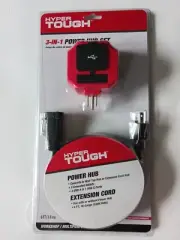 Hyper Tough 3-in-1 Hub Extension Cord With 3 Outlets 3 USB A 1 USB C Ports