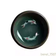 Chinese Porcelain Teacups Longquan Celadon Teapot Golden Fish Tea Cup Bowl
