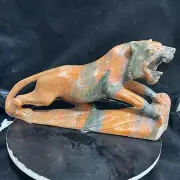 1pc Natural sunstone Quartz Carved tiger Skull Crystal Energy healing gem decor