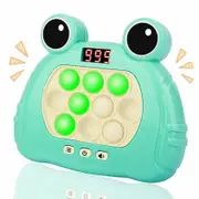 Fast Push Game Fidget Toys Pop Game Handheld Bubble Game Console Light up Pop Game Sensory Fidget Toys for Kids Ages 3+ for Boys and Girls,Birthday Gift (Frog-Green)