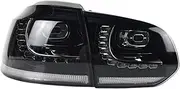 Car Compatible for VW Golf 6 2009-2012 Tail Lamp Led Fog Lights DRL Day Running Light Tuning Car Accessories Golf 6 R20 Tail Lights(Black)